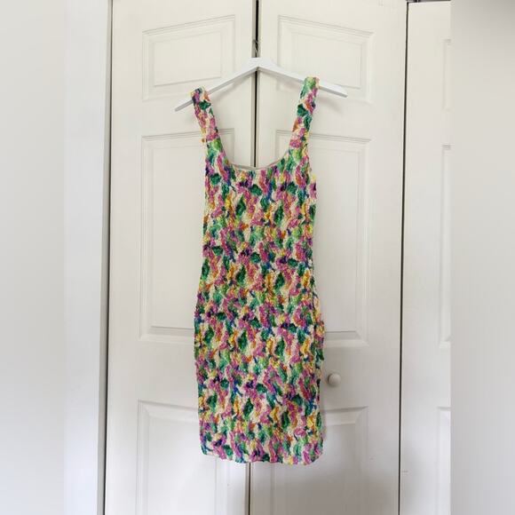 NWOT ASTR the Label Dolcetto Dress Multi-Color Bodycon Mini Dress Size Medium - Picture 9 of 9